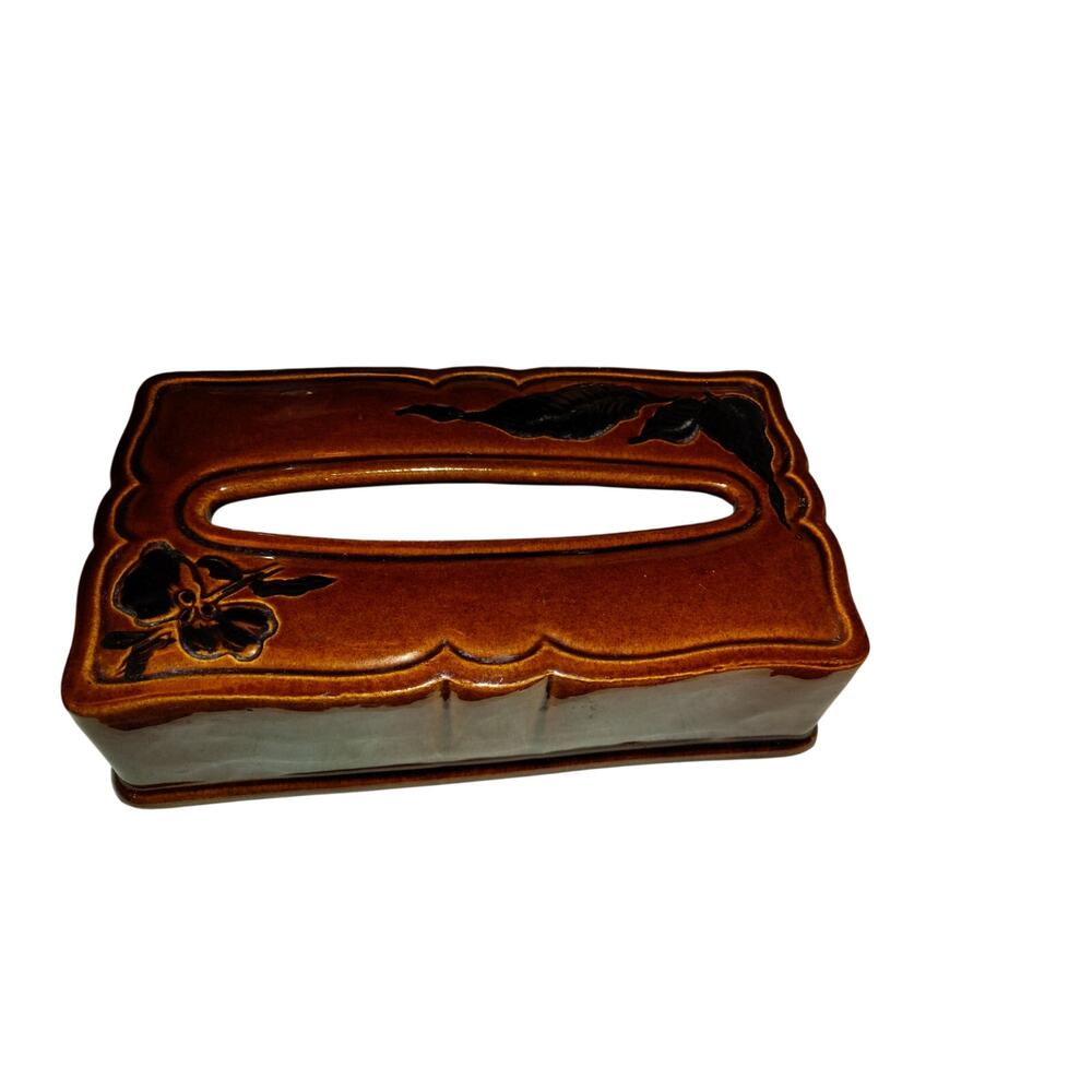 is a vintage Royal Haeger pottery tissue box cover,
